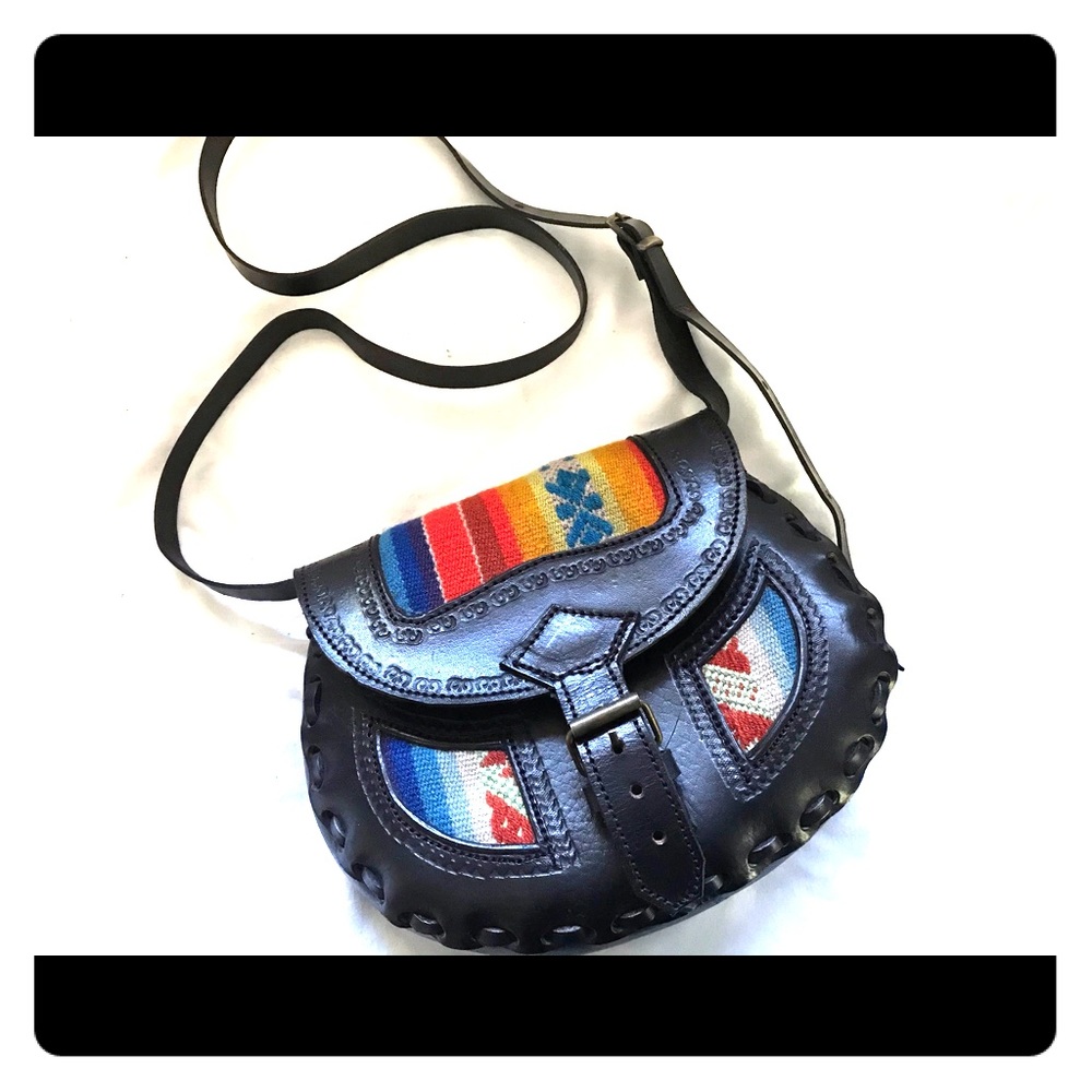 NEW Pretty textile and leather crossbody